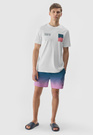 Koszulka Męska 4F T-shirt Sportowy Regular Z Nadrukiem Biały 4FWSS24TTSHM1289