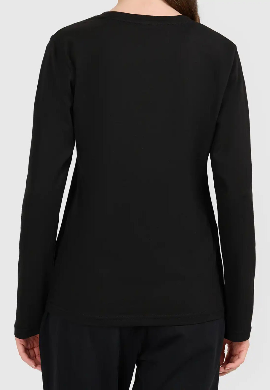 Longsleeve Damska 4F Sportowa Bawełniana z Długim Rękawem Czarna 4FWMM00TLONF639