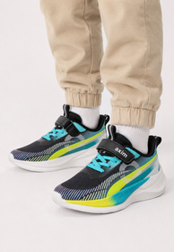 Buty Sportowe Dziecięce Sneakersy Na Rzepy Lekkie Czarne Multikolor Axim