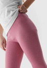 Legginsy Dziewczęce Spodnie 4F Bawełna Dzianinowe Różowe 4FJWSS24TTIGF130