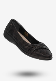 Baleriny Damskie Buty Ze Skóry Naturalnej Czarne Aloeloe Y224001