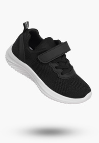 Buty Chłopięce Sneakersy Czarne Na Rzepy Materiałowe Sportowe Z2405P