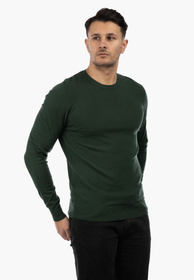 Sweter Męski Elegancki Klasyczny Basic Zielony S-Z-1-2024