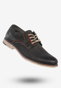 Półbuty Wizytowe Męskie Skórzane Buty Eleganckie Mr.Meexx Czarne 68W4MN2601