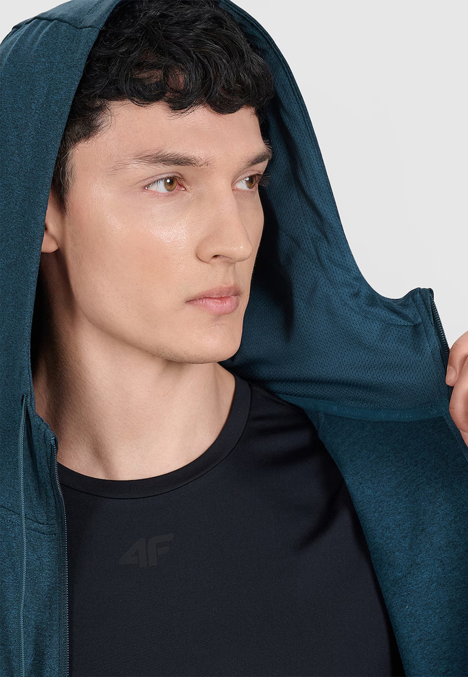 Bluza Męska 4F Sportowa Rozpinana Z Kapturem Ocieplana Szybkoschnąca Granatowe 4FWAW25TFSWM586