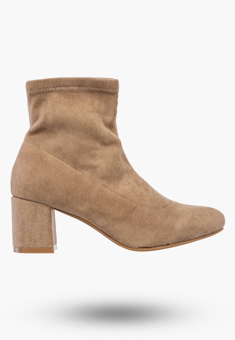 Botki Damskie Eleganckie Buty Na Słupku Klasyczne Beżowe M,Daszyński