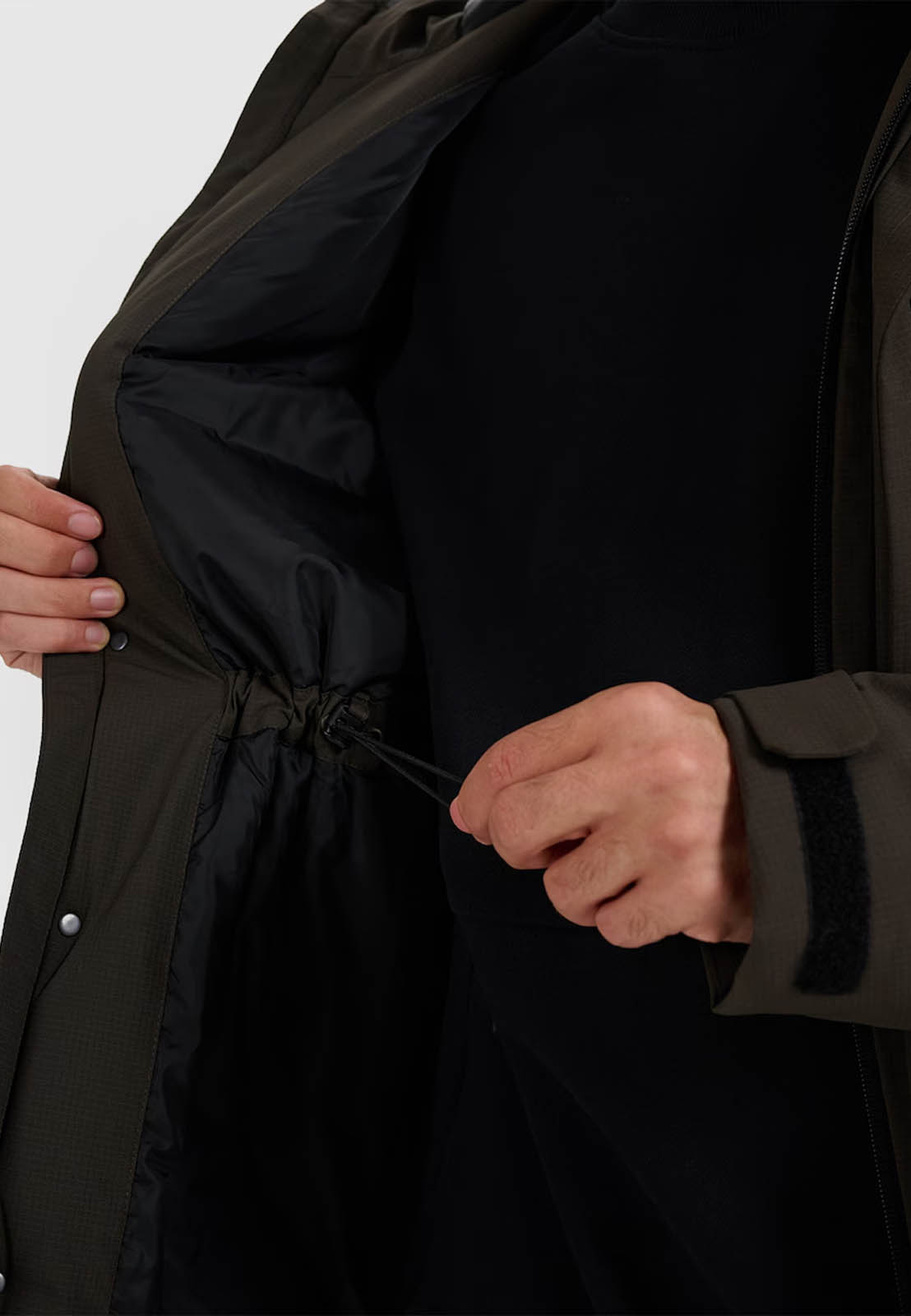 Kurtka Parka Męska 4F Zimowa Ocieplana NeoDry Z Kapturem Khaki 4FWAW25TTJAM0884