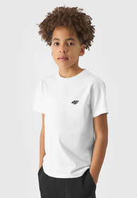 Koszulka Chłopięca 4F T-shirt basic biała 4FJWSS24TTSHM1116
