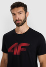 Koszulka Męska 4F T-shirt Z Nadrukiem Regular Czarny 4FWMM00TTSHM2257