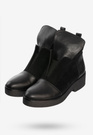 Buty Damskie Botki Ze Skóry Naturalnej Na Zimę Ocieplane Czarne V245