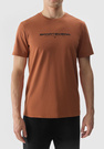 Koszulka Męska 4F Sportowy T-shirt Brązowy Regular TTSHM1156