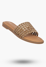 Klapki Damskie Ekoskóra Letnie Buty Eleganckie Casual Brązowe Jezzi 26SD98-9832