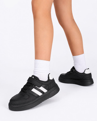 Sneakersy Dziecięce Ekoskóra APAWWA Buty Sportowe Na Rzep Czarne