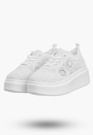 Sneakersy Damskie Na Platformie Buty Ażurowe Półbuty Białe