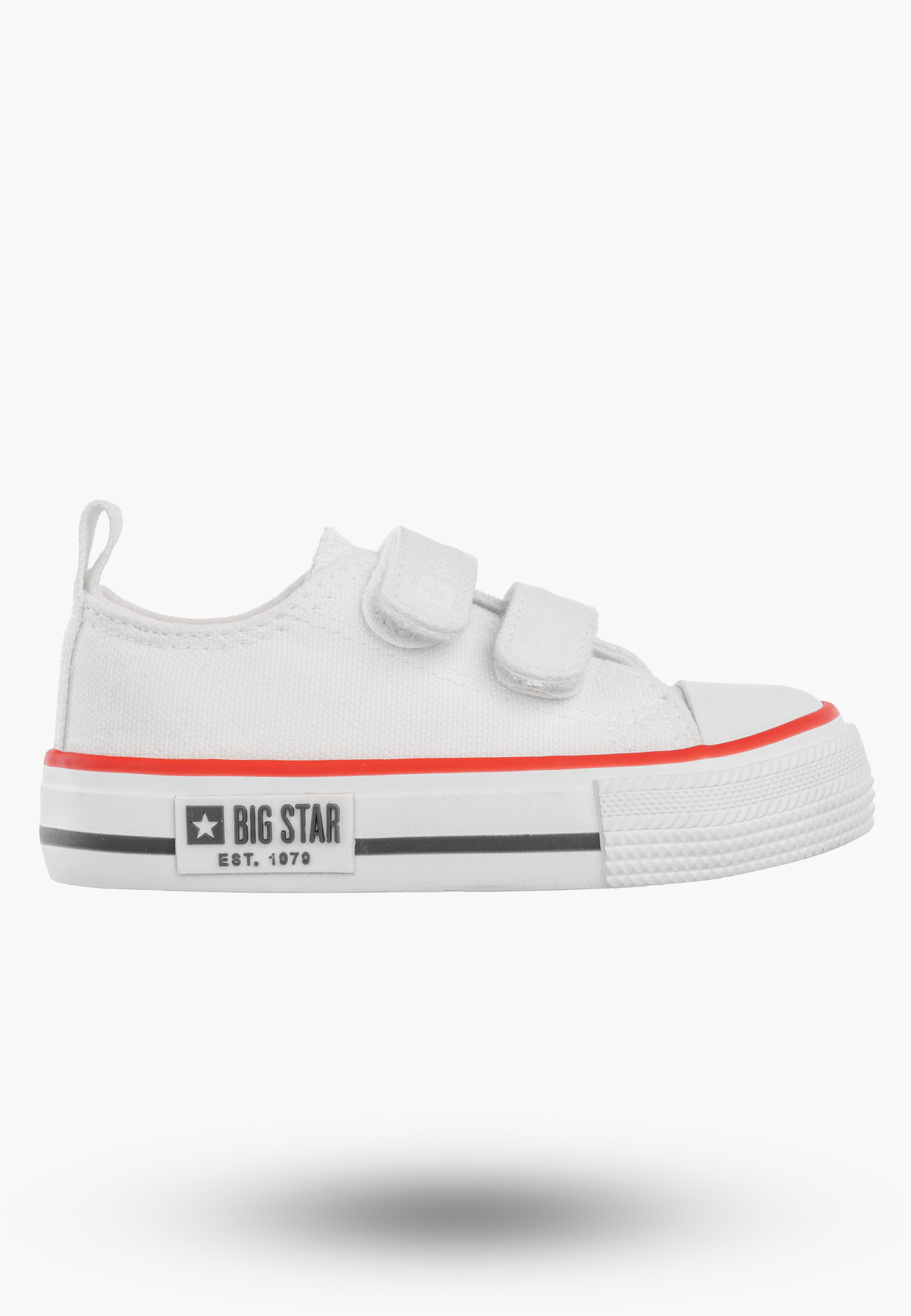 Trampki Dziecięce Buty Na Rzepy BIG STAR Białe KK374085