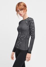 Bluzka Damska Wolford Long Sleeve Cameron Pullover Czarny/Biały