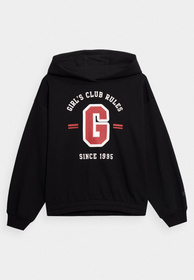 Bluza Dziewczęca 4F z kapturem czarne