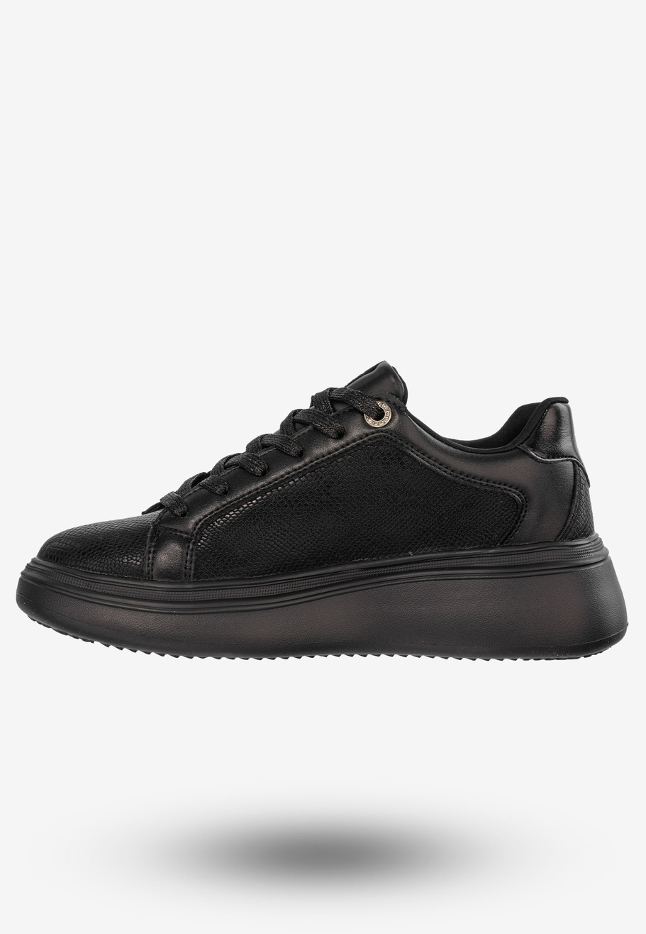 Sneakersy Damskie Buty Ekoskóra Czarne American Club RH 81/22