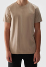 Koszulka Męska 4F Sportowy T-shirt Beżowy Regular TTSHM1154
