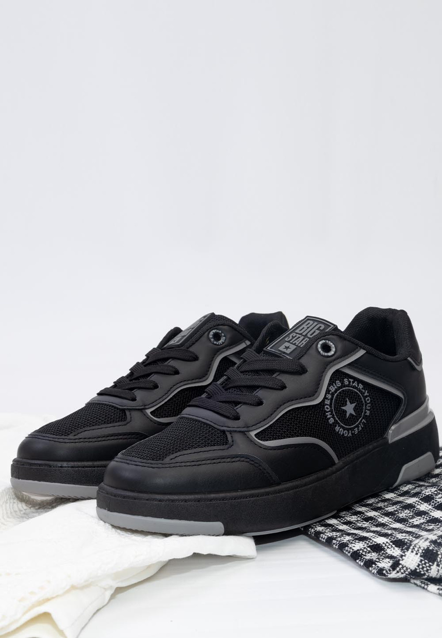 Sneakersy Damskie BIG STAR Czarne z siatką LL274443