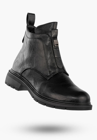 Botki Damskie Ekoskóra Buty Ocieplane Zimowe Wygodne Czarne Jezzi RMR2501-1