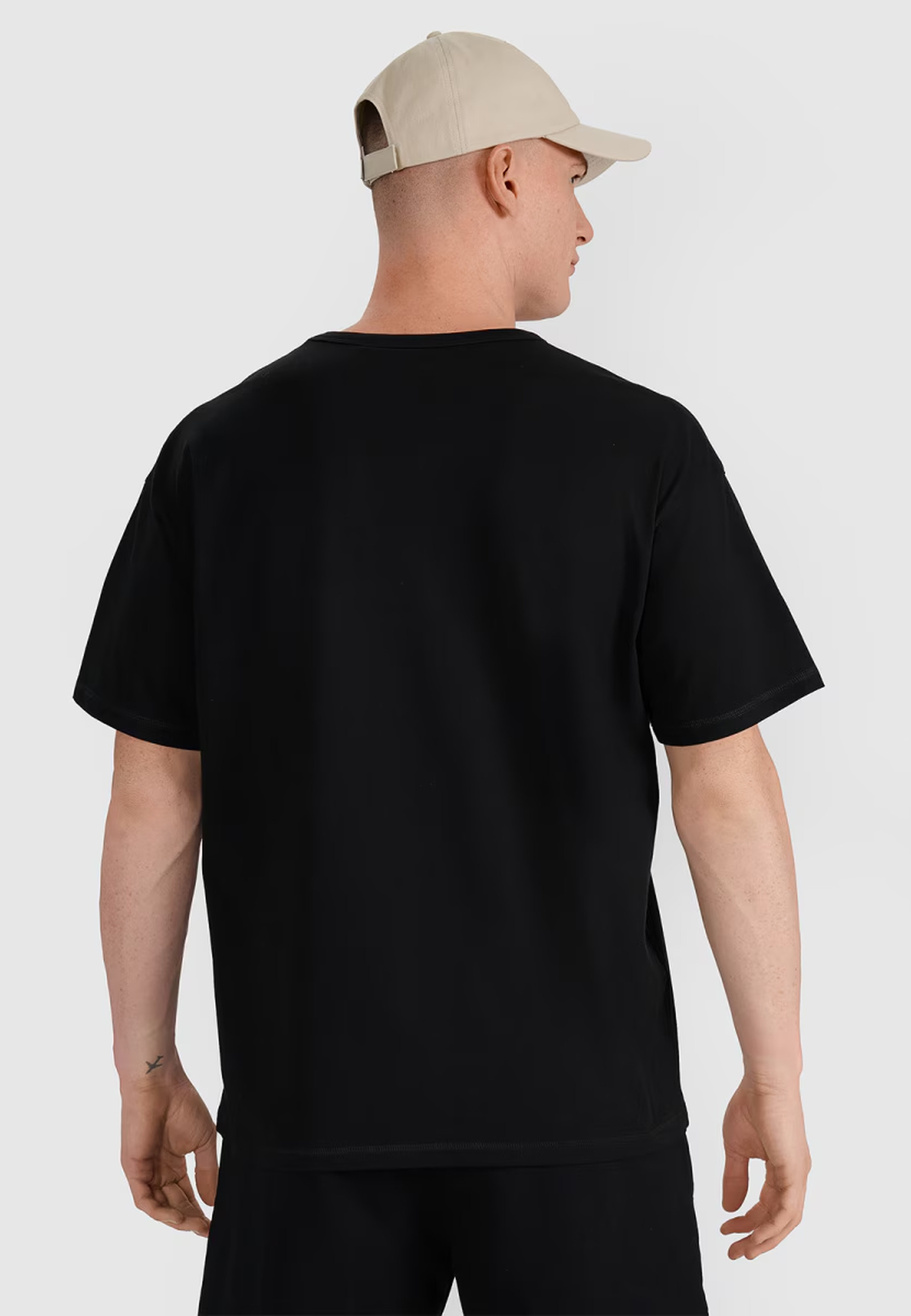 T-Shirt Uniseks 4F Oversize Koszulka z krótkim rękawem Czarna 4FWSS25TTSHU1972