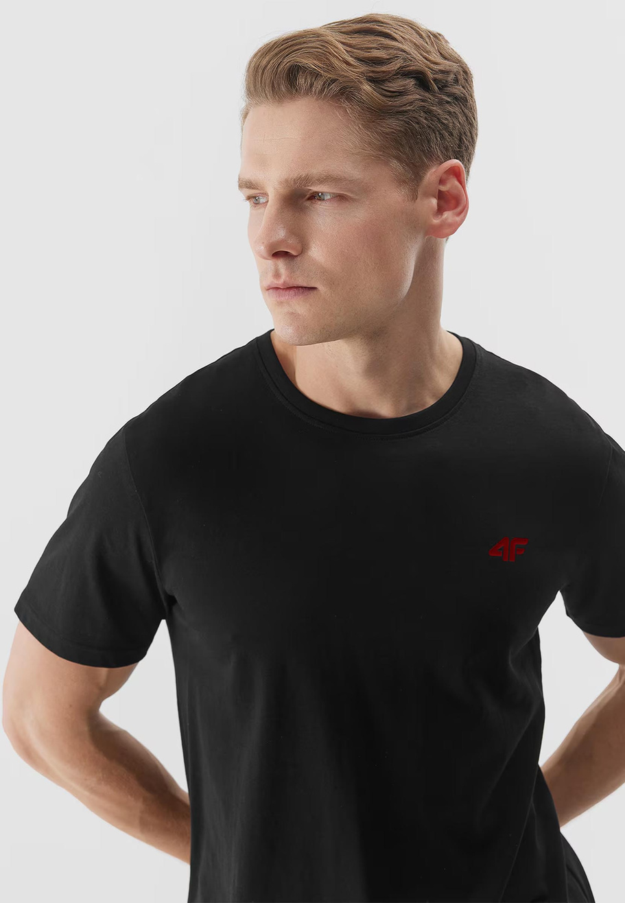Koszulka Męska 4F Czarny Sportowy T-shirt Regular 4FWSS24TTSHM1887