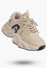 Sneakersy Dziecięce Ekoskóra Buty Sportowe Na Rzepy Półbuty Beżowe Apawwa G682