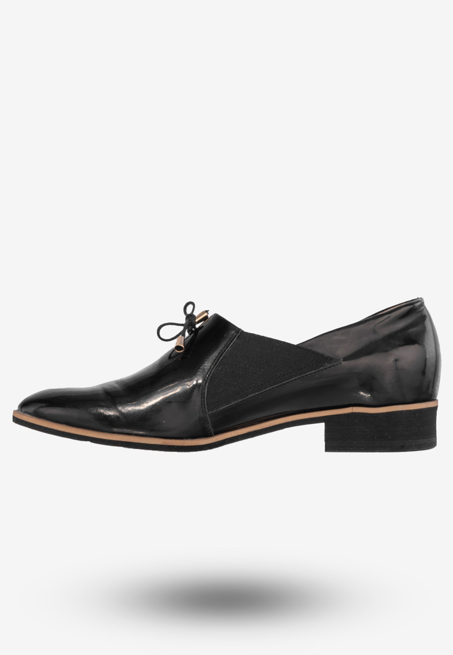 Półbuty Damskie Skórzane Buty Eleganckie Wsuwane eSKa Czarne 284
