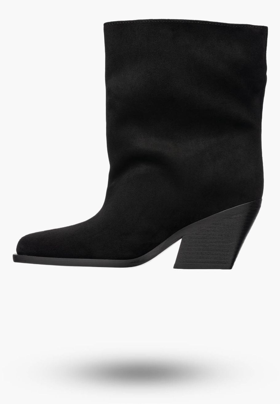 Botki Damskie Buty Na Zimę Eleganckie Stylowe Wsuwane Czarne
