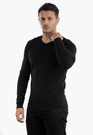 Sweter Męski Elegancki Klasyczny w serek Czarny S2005