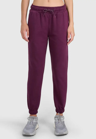 Spodnie Damskie Dresowe 4F Joggery Dresy Sportowe Burgundowe 4FWSS26TTROF1421