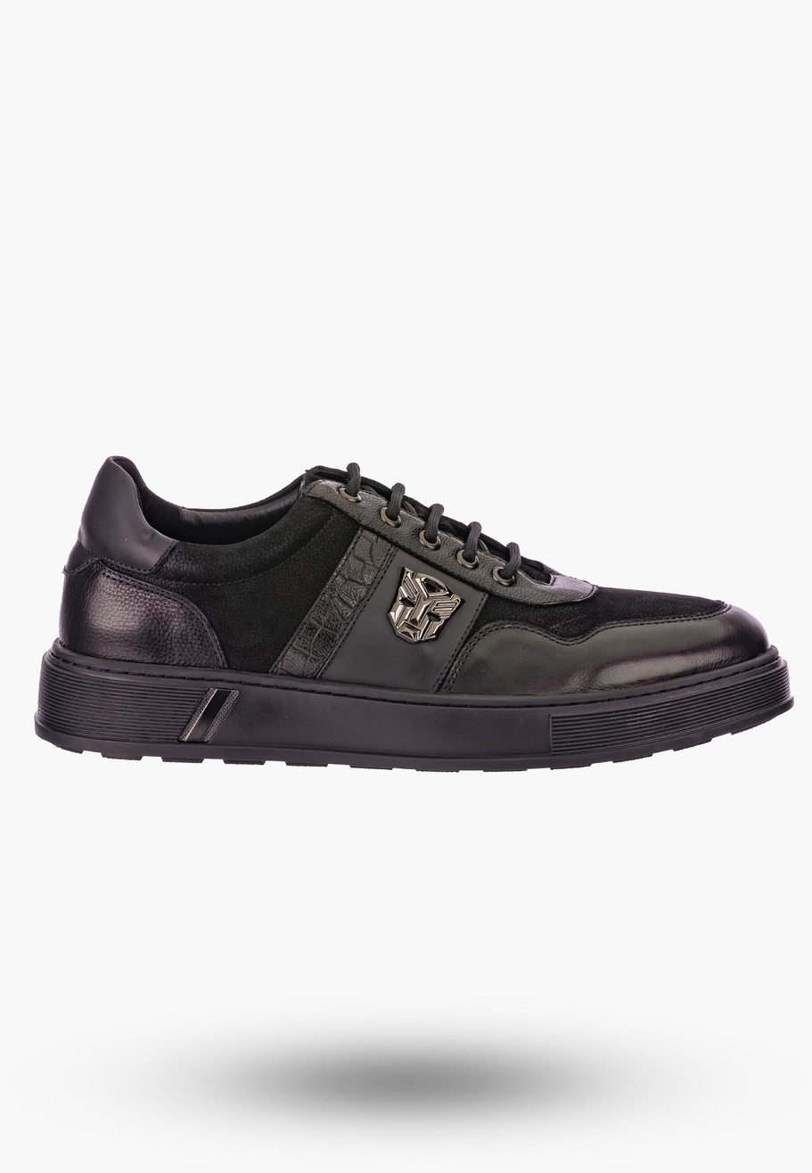 Buty Męskie JOHN DOUBARE Skórzane Czarne Półbuty 603-03