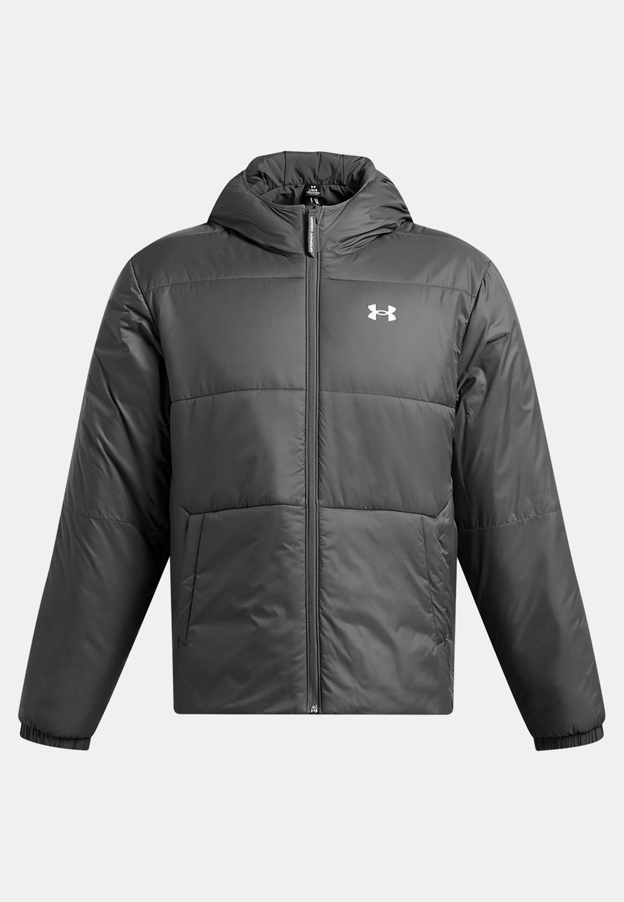 Kurtka Puchowa Męska Under Armour Sportowa Ocieplana Zimowa Z Kapturem Szara Lightweight Insulated