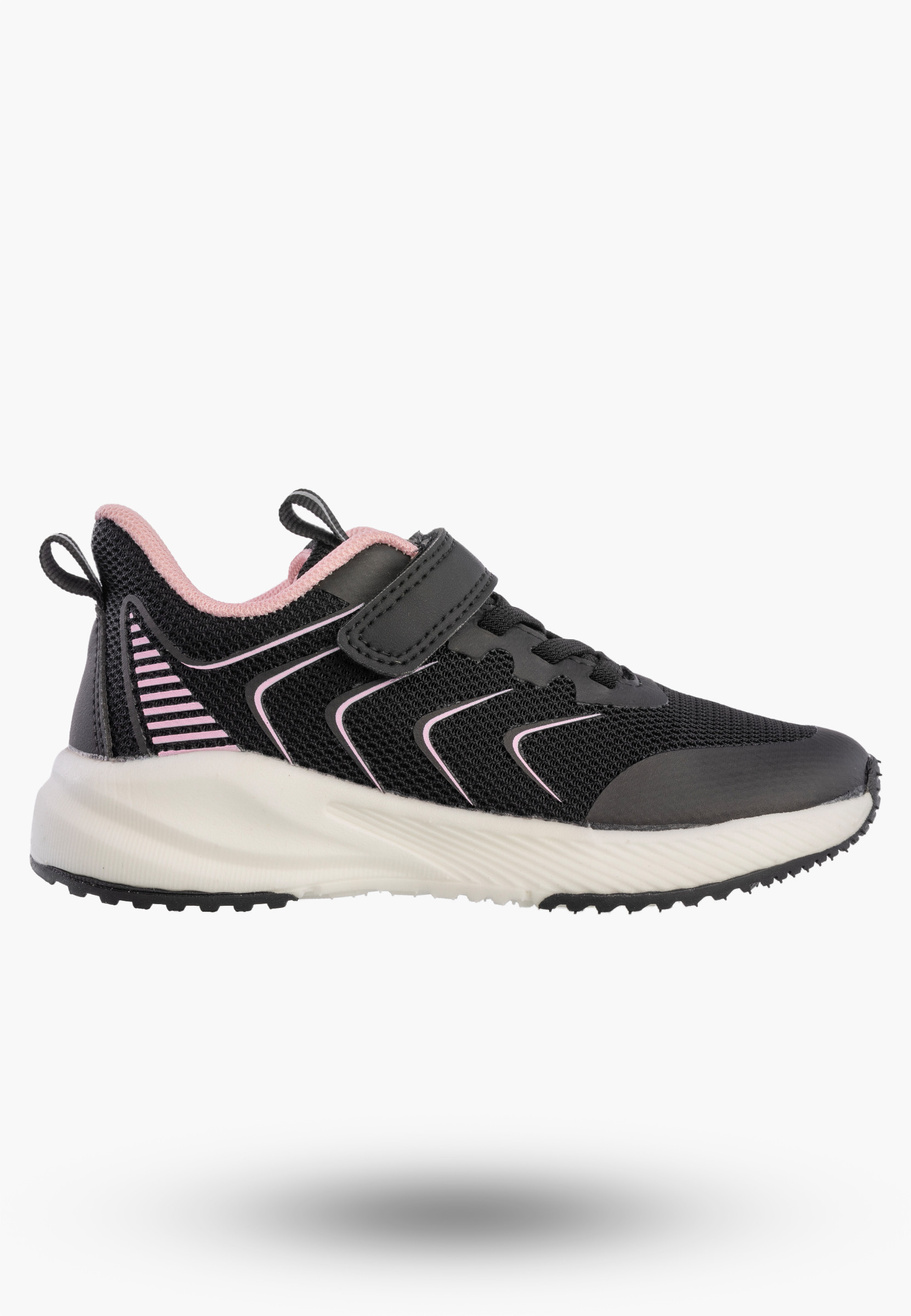Sneakersy Dziewczęce Lekkie Buty Sportowe Na Rzepy Półbuty Czarne Apawwa G685
