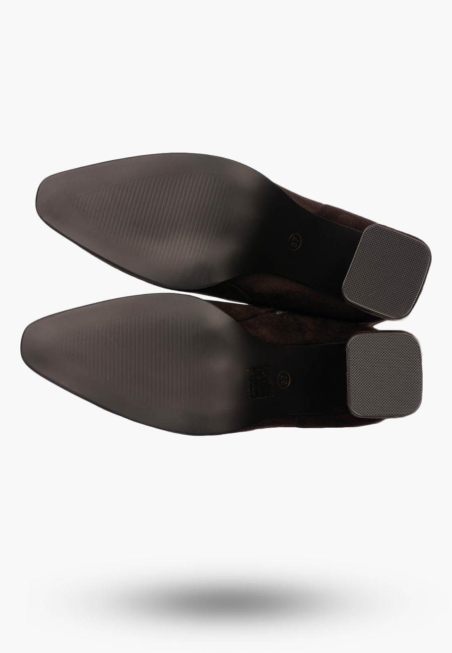 Kozaki Damskie Buty Na Zimę Eleganckie Ocieplane Wysokie Brązowe