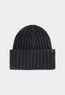 Czapka Damska Sportowa 4F Zimowa Beanie Dzianinowa Prążkowana Czarna 4FWAW24ACAPF451