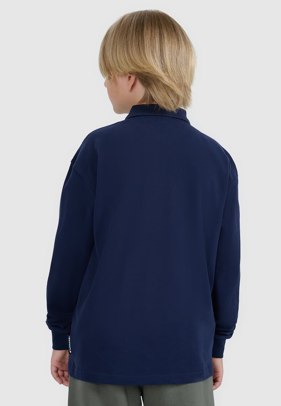 Longsleeve Chłopięcy 4F Regular Bluzka z kołnierzykiem Granatowa 4FJWAW25TLONM483