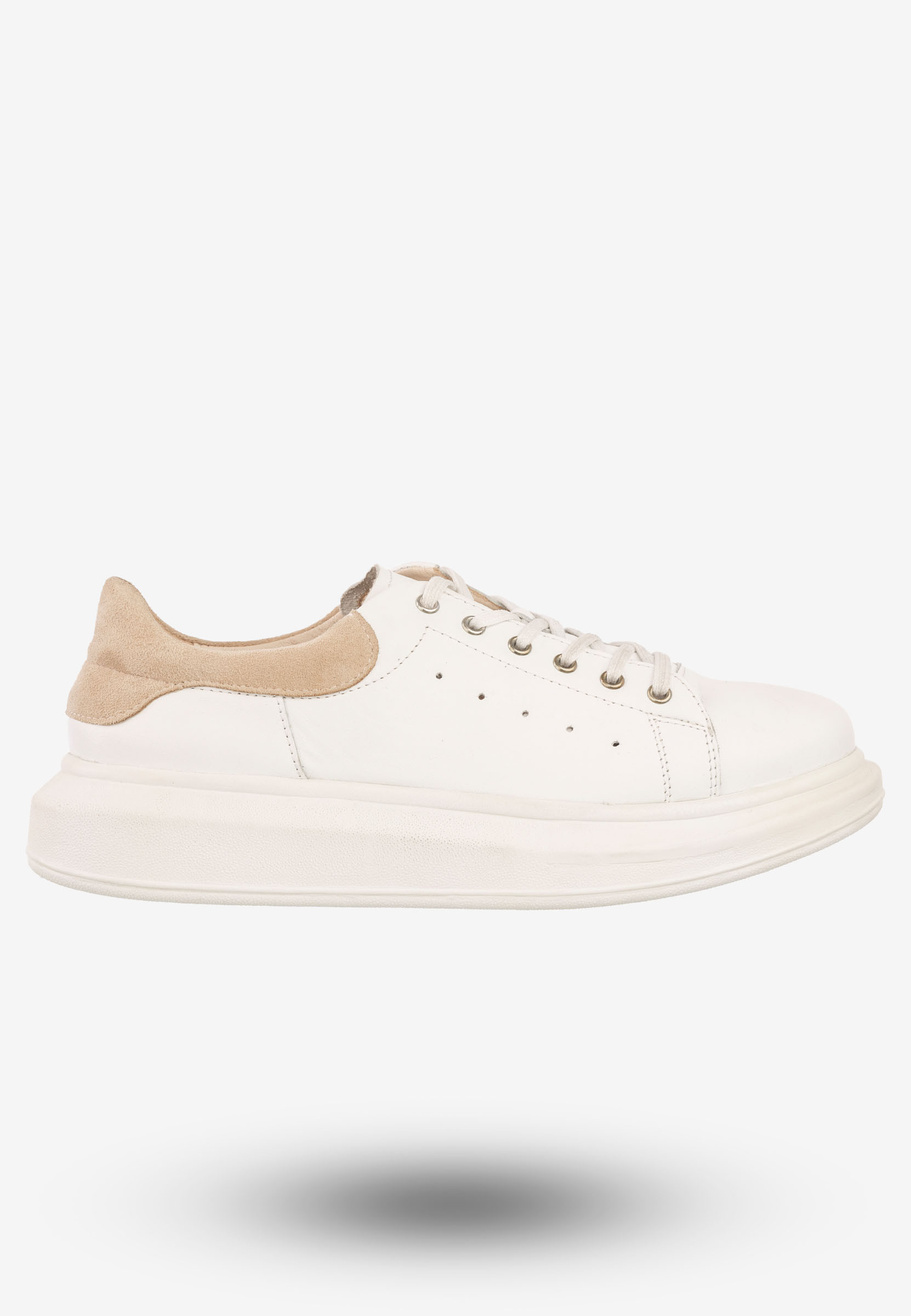 Sneakersy Damskie Skórzane Buty Sportowe Eleganckie Ulmani Białe 18541