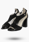 Sandały Damskie Buty Na Słupku Ze Sprzączką Eleganckie Czarne
