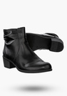 Buty Damskie Botki Ekoskóra Ocieplane Na Klocku Eleganckie Na Zimę Czarne RMR1919-1