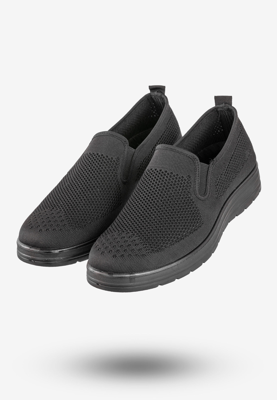 Sneakersy Męskie Buty Sportowe Wsuwane News Czarne 9TX02-1022