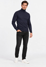 Golf Męski Elegancki Sweter Slim Fit Dopasowany Klasyczny Granatowy