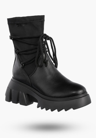 Botki Damskie BIG STAR Czarne Buty Za kostkę Czarne Ocieplane MM274590