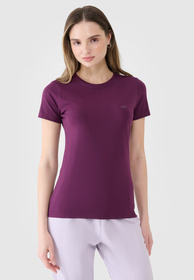 Koszulka Damska 4F T-shirt Slim Fit Fioletowa 4FWSS25TTSHF2351