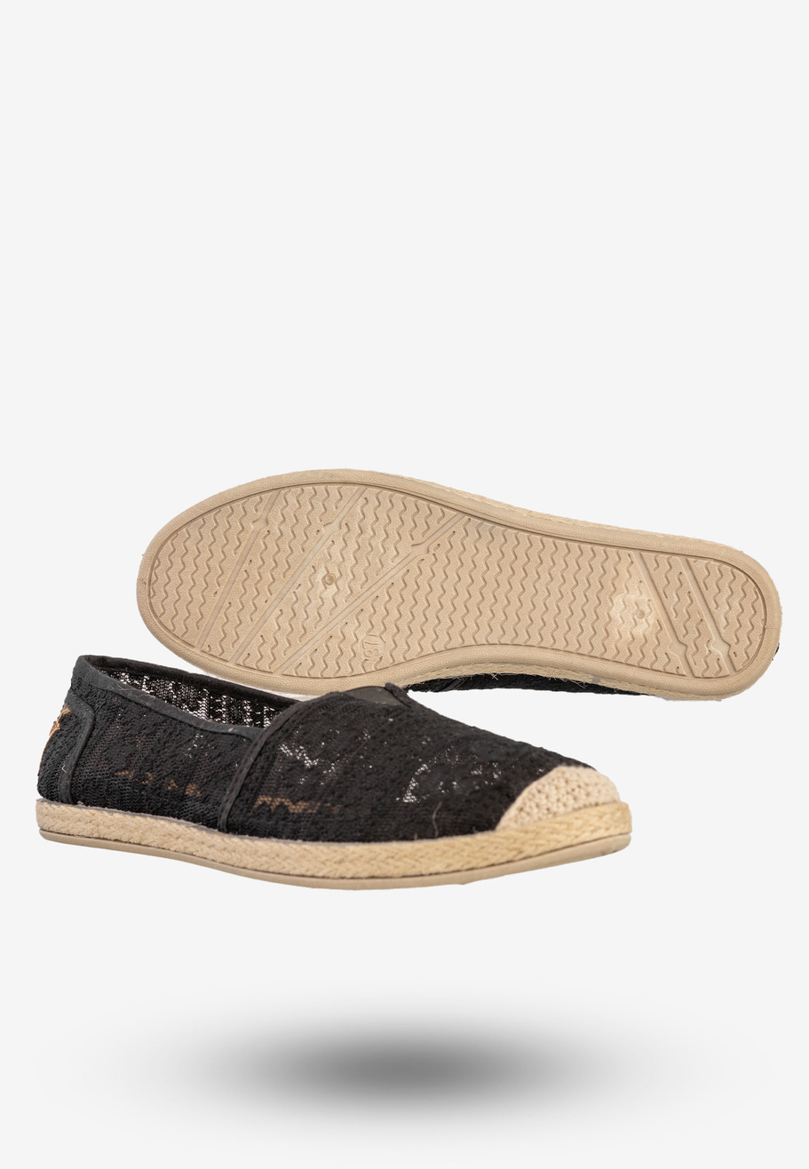 Espadryle Damskie Buty Półbuty N.E.W.S. Czarne 8TX02-0233