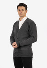 Sweter Męski Rozpinany Klasyczny Elegancki Wygodny Na Guziki Szary MUST