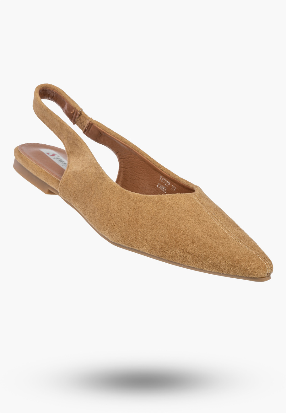 Baleriny Damskie Slingback Buty z odkrytą piętą Eleganckie Camel