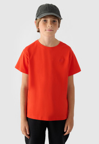 Koszulka Chłopięca 4F T-shirt z logiem Pomarańczowa 4FJRAW24TTSHM2315