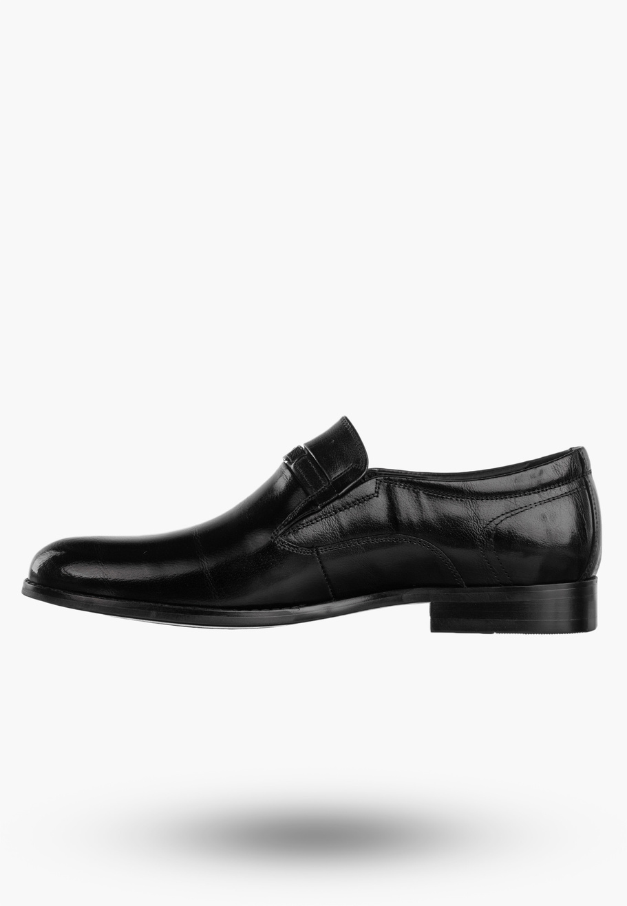 Buty Męskie JOHN DOUBARE Skórzane Półbuty Czarne C253-A114-A01